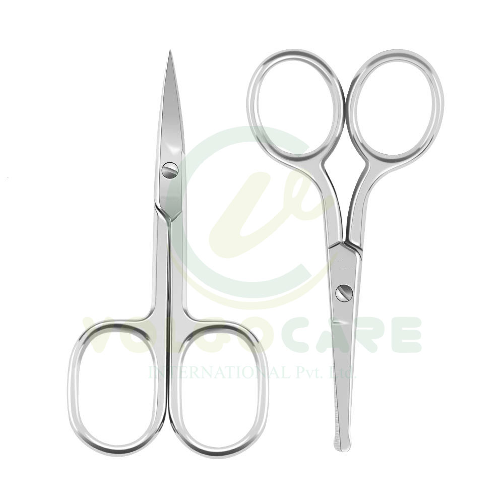 2025 Premium Manicure Scissors for Cuticles Eyebrow Eyelashes Mustache and Beard Straight Stainless Steel Blade