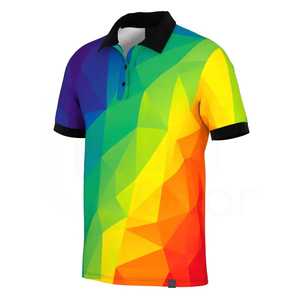 Vêtements de sport de golf pour hommes et femmes, en tissu polyester tricoté, sur mesure, à 2 boutons, décontractés, respirants, vente en gros - Product Image 1