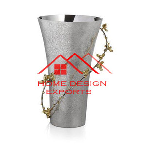 Screen Printing <b>Texture</b> Finished Aluminum Metal <b>Vase</b> for Living Room Console & Coffee Table Decor <b>Vase</b> for Home Office and Hotel - Product Image 2