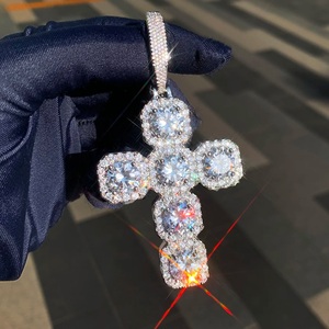 Luxe 925 argent Moissanite diamant glacé sac d'argent caution personnalisable Hip Hop Design pendentifs et breloques - Product Image 4