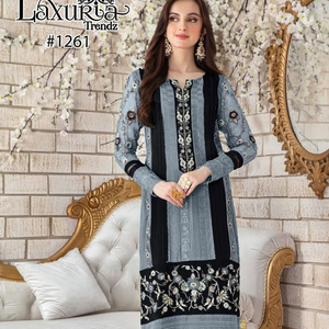 DERNIÈRE CONCEPTEUR FOX GEORGATTE IMPRIMÉ NUMÉRIQUE KURTI-SET - Product Image 1