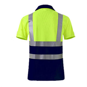 T-shirt de sécurité routière haute visibilité réfléchissant en gros pour hommes, polo à manches courtes personnalisé imprimé haute visibilité, vêtements de travail - Product Image 6