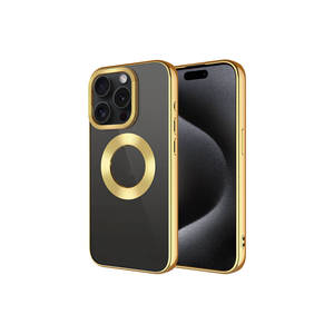 Funda de Silicona de Lujo MSRA para iPhone 15 Pro Max con Logotipo Omega, Antihuellas, Marco Dorado para la Cámara, Protectora - Product Image 1
