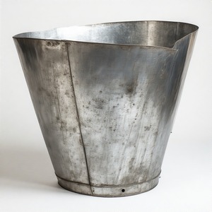 Cesta de cuello de árbol de aluminio blanco con borde prensado Decoraciones navideñas modernas con elegancia atemporal artesanal - Product Image 3