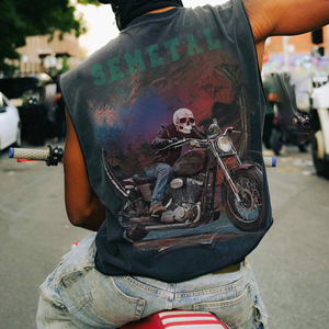 เสื้อกล้ามฟิตเนสสำหรับผู้ชายเสื้อยืดกีฬาแขนกุดทรงโอเวอร์ไซส์ใหม่เสื้อกล้ามเล่นกีฬากล้ามเนื้อเสื้อถักคอตตอนซักได้ - Product Image 5