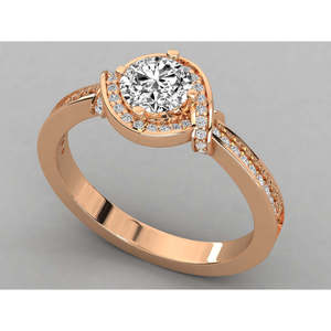 Bague solitaire en or 18 carats avec diamant brillant - Product Image 3