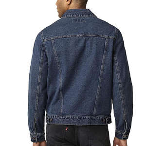 Camionneur Style hommes Denim veste Stand Polyester doublé épais chaud hiver vêtements d'extérieur mode rue Vintage Design décontracté avant - Product Image 6
