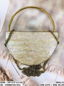 Designer Handmade Multicolor Evening <b>Clutch</b> Purse with Mother of <b>Pearl</b> Pattern Exclusive for Weddings and Bridal Parties - Product Image 4