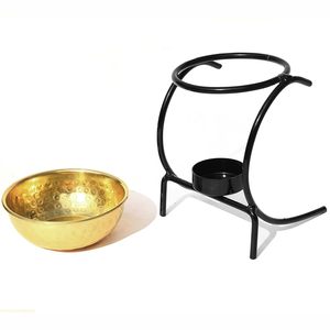 This <b>oil</b> <b>burner</b> a metal warmer with a ceramic bowl is a home decor item and an aromatherapy <b>fragrance</b> diffuser - Product Image 6