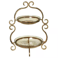 Support à gâteau à 3 étages en métal au design attrayant, finition nickel argenté, design classique, fait à la main, personnalisé pour la décoration à domicile et au restaurant