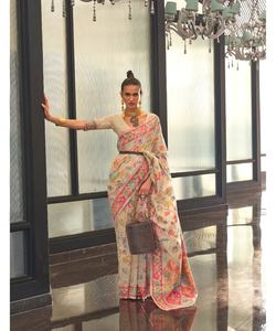 Saree inspiré de la soie avec un design en filet pour les femmes - Product Image 1