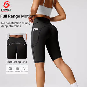 Premium Women's Yoga <b>Shorts</b> High Waist <b>Stretchy</b> Breathable Quick Dry Hip Hop Spandex/Polyester Gym Fitness Activewear - Product Image 5