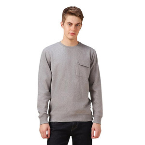 <b>Men's</b> <b>Grey</b> Solid 100% Cotton Regular Fit Full Sleeve Windproof Breathable Pullover <b>Sweatshirt</b> Wholesale for Winter Use Digital - Product Image 1