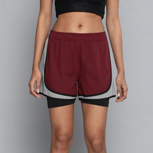 Shorts de sport taille mi-haute pour femme, respirants, style cycliste, motif imprimé en relief, 100% coton, séchage rapide - Product Image 2