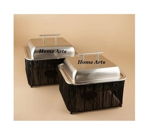 Plato de frotamiento personalizado con forma y tamaño, diseño elegante, plato de frotamiento de buffet de comida de acero inoxidable de la India - Product Image 5