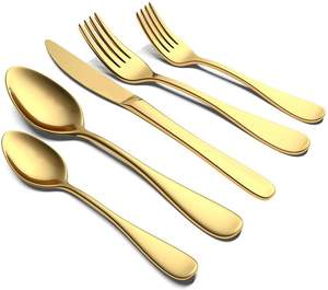 Ensemble de couverts en or miroir de qualité supérieure, design simple, idéal pour les repas quotidiens, vaisselle de table et repas en famille, vente en gros en provenance d'Inde - Product Image 5