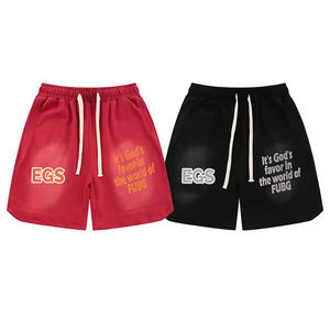 Pantalones cortos de algodón con estampado de algodón 3D pesado con logotipo personalizado para hombre - Product Image 1