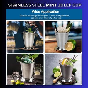 Huge Demand Wholesale Hammered Beaded Mint Julep <b>Cup</b> Copper Plating Metal Glass Tumbler for Wedding Party Drinks Serving - Product Image 5