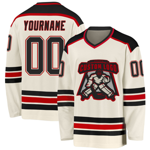 Nouveaux maillots de hockey sur glace personnalisés avec logo, manches longues, col en V, séchage rapide, jersey lavé, haute qualité, respirant, maillots de hockey sur glace - Product Image 1