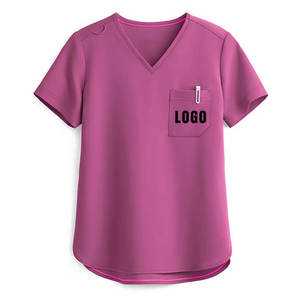 Ensembles d'uniformes médicaux unisexes à manches courtes en coton tissé, vêtements médicaux à détection d'aiguilles, thermocollés sans couture pour hôpitaux - Product Image 2