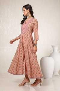 2025 dernière tendance pêche coton motifs ethniques robe séquence travail 3/4 manches naturel respirant élégant à la recherche femmes tout - Product Image 2