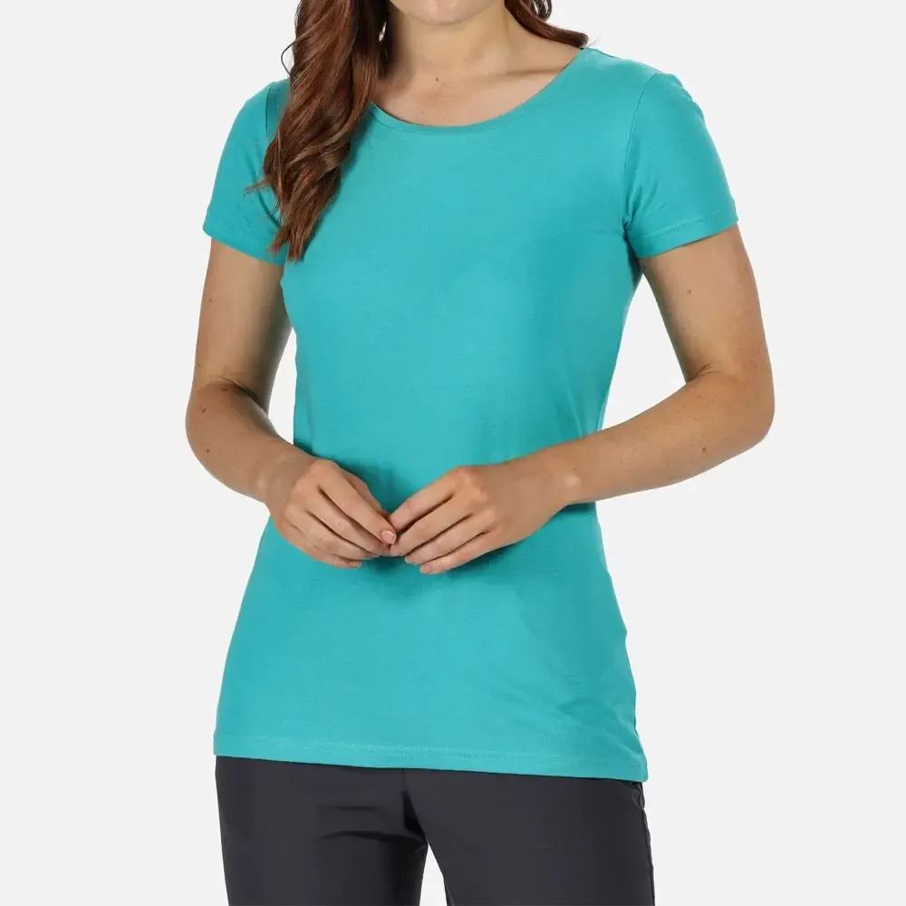 Großhandel individueller Logodruck atmungsaktiv Slim Fit Damen-T-Shirts einfarbige solide Farbe T-Shirts für Damen
