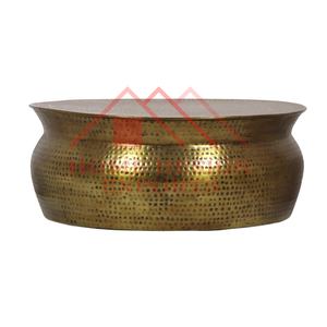 Table basse à tambour Antique en laiton, Look Vintage, Table à boisson moderne pour Bar, décor de fête, nouvelle arrivée, Table basse à tambour martelé - Product Image 1