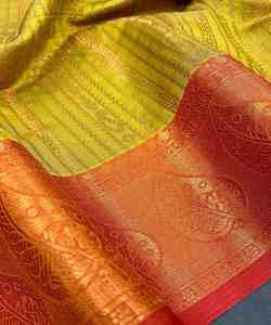 ส่าหรีผ้าไหม Banarasi ที่สวยงามสำหรับเด็กผู้หญิงที่มีงานปักที่สง่างามและงานแต่งงานแฟนซี - Product Image 2