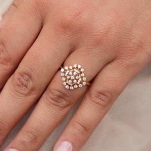 IGI Certified Natural Diamond Women's <b>Statement</b> <b>Ring</b> Elegant 18K Solid Gold Jewelry - Product Image 6