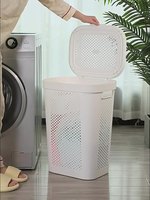 Nouveau design Organisateur de vêtements Paniers à linge empilables Grand panier de rangement en plastique pour le lavage