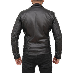 Chaqueta de Cuero para Hombre al por Mayor, Estilo Motero Casual Urbano, Prenda Exterior de Cuero Premium, Logotipo Personalizado, Proveedor Mayorista de Fábrica OEM - Product Image 5