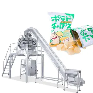 multi head weigher automatic 3/4/back side powder packaging machine snack nitrogen gas food packing machine