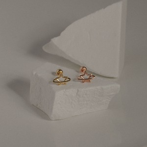 Da donna alla moda Mini Star Planet Line tutto in oro 14k orecchini a bottone Fine K-gioielli all'ingrosso graziosi gioielli Piercing fantastici - Product Image 3