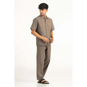 Camisa de Popelina para Hombre, Corte Regular, MN-WCOD-SS26-003, 72% Algodón, 28% Lino, Casual, Verano, con Cordón Elástico, Cómoda y Elegante - Product Image 5