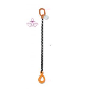 Eslingas de cadena de elevación de 1 pierna con gancho autoblocante de grado 8 de grado 2, 2, 1 - Product Image 2