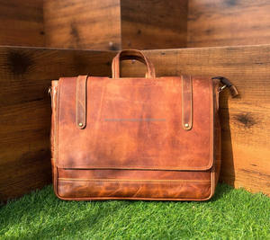 Vintage Handmade Leather Travel Messenger Office Crossbody Bag Laptop <b>Briefcase</b> Computer College Satchel Bag <b>for</b> Men and <b>Women</b> - Product Image 3