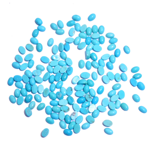 AAA + turquesa 6x4mm piedra preciosa suave cabujón ovalado | Natural Arizona turquesa semi piedra preciosa suelta cabujones ovalados para la fabricación de joyas - Product Image 2