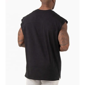 Débardeur Streetwear à col double couche en coton + polyester 185g personnalisé débardeurs pour hommes - Product Image 3