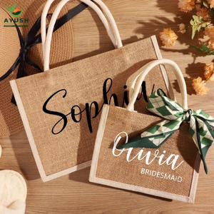 Sacs de courses pour femmes avec logo et design personnalisables, en jute, sacs de courses 100% écologiques - Product Image 1