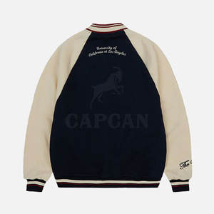 Veste de baseball letterman en coton personnalisée pour hommes, vêtements à col montant unis et vierges, vente en gros - Product Image 2