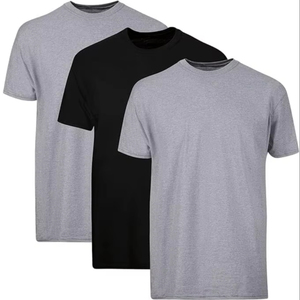 Camiseta de Punto de Manga Corta con Cuello Redondo para Hombre, Verano, Trabajo, Impresión de Logotipo Personalizado, Talla Grande, Suave, Cómoda, Transpirable, 100% Algodón - Product Image 1