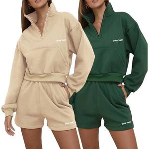 Ensemble de survêtement pour femme de haute qualité, écologique, respirant, léger, à séchage rapide, extensible dans les quatre sens, avec fermeture éclair 1/4 - Product Image 2