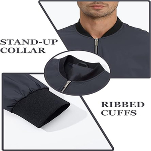 Chaqueta Bomber de Manga Larga para Hombre, de Alta Calidad, con Diseño Frontal Reversible, Resistente al Viento y Transpirable, de Lona, para Uso Casual en Invierno - Product Image 4