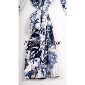 Veste kimono Kantha de luxe élégante, matelassée, imprimée à la main, 100% coton, élégante, pour l'hiver, vêtements de fête, respirante, douce pour femmes - Product Image 6