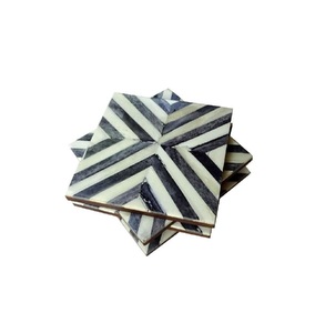 100% Handmade Bone Inlay Tea Cup Coaster Eco-Friendly Luxury New Style High-Quality Bone Inlay Table Serving Coaster For Sale - Product Image 5