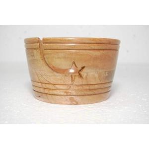 Bol décoratif de fil de résistance à l'eau bols à tricoter en bois portables faciles ensemble de cadeaux de nouveauté bols de fil de bois écologiques derniers - Product Image 4