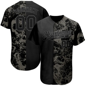 Ropa de equipo personalizada más vendida Camiseta de béisbol auténtica de moda de calavera 3D negra gris acero personalizada - Product Image 1
