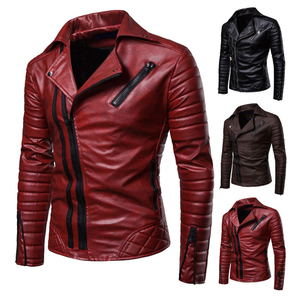 Veste en cuir à fermeture éclair pour hommes, vêtements d'hiver à col rabattu sur mesure Veste d'hiver à séchage rapide respirante à la mode pour adultes - Product Image 1