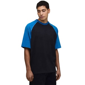 T-shirt uni vierge en jersey 100% coton, coupe ample, manches raglan, vêtements d'été, nouvelle collection, couleur personnalisable, vente en gros - Product Image 4