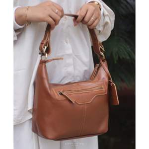 กระเป๋าสะพายหนังวัวแท้สำหรับผู้หญิงกระเป๋าถือสไตล์ลำลองแบบมีซิป - Product Image 2